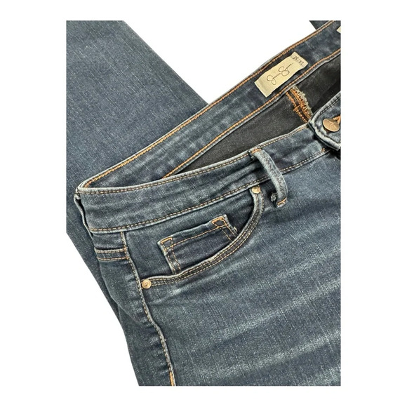 Jessica Simpson Kiss Me Mid Rise Skinny Jeans in Dark Blue Wash Size 14 - Picture 4 of 6
